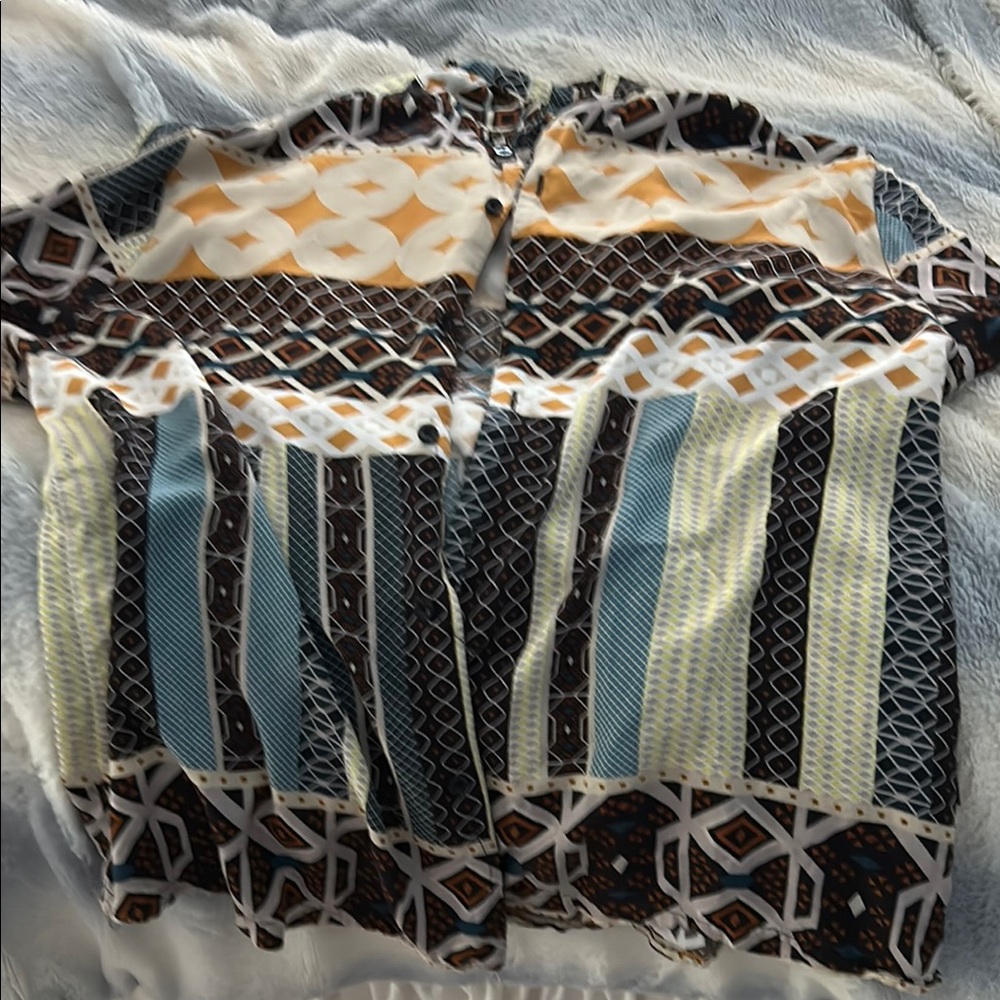 Multicolor Geometric Patterned Shirt
